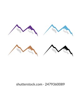 MOUNTAINS RESORT HIMALAYAS HIGH PEAK ADVENTURE TRAVEL SIGN SYMBOL LOGO ISOLATED ON WHITE