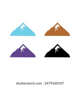 MOUNTAINS RESORT HIMALAYAS HIGH PEAK ADVENTURE TRAVEL SIGN SYMBOL LOGO ISOLATED ON WHITE