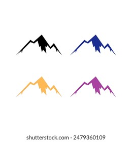 MOUNTAINS RESORT HIMALAYAS HIGH PEAK ADVENTURE TRAVEL SIGN SYMBOL LOGO ISOLATED ON WHITE