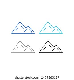 MOUNTAINS RESORT HIMALAYAS HIGH PEAK ADVENTURE TRAVEL SIGN SYMBOL LOGO ISOLATED ON WHITE