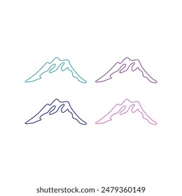 MOUNTAINS RESORT HIMALAYAS HIGH PEAK ADVENTURE TRAVEL SIGN SYMBOL LOGO ISOLATED ON WHITE