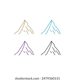 MOUNTAINS RESORT HIMALAYAS HIGH PEAK ADVENTURE TRAVEL SIGN SYMBOL LOGO ISOLATED ON WHITE