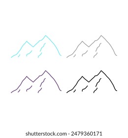 MOUNTAINS RESORT HIMALAYAS HIGH PEAK ADVENTURE TRAVEL SIGN SYMBOL LOGO ISOLATED ON WHITE