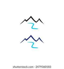 MOUNTAINS RESORT HIMALAYAS HIGH PEAK ADVENTURE TRAVEL SIGN SYMBOL LOGO ISOLATED ON WHITE