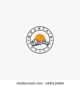 Mountains with river logo template