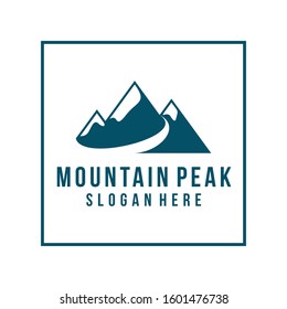 Mountains with river logo vector template