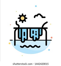 Mountains, River, Sun, Canada Abstract Flat Color Icon Template