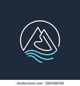 Mountains and river vector icon design.