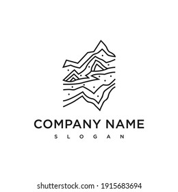 mountains and rivers logo design modern simple