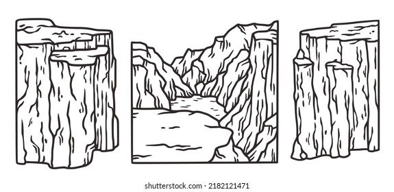 Mountains and rocks for climping and camping adventure outside design