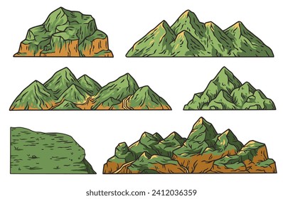 Mountains and rocks for climping and camping adventure outside design