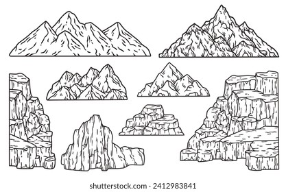 Mountains and rocks for climping and camping adventure outside design