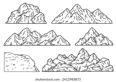 Mountains and rocks for climping and camping adventure outside design