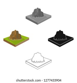 Mountains, rocks and landscape. Relief and mountains single icon in cartoon style isometric vector symbol stock illustration web.