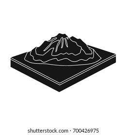 Mountains, rocks and landscape. Relief and mountains single icon in black style isometric vector symbol stock illustration web.