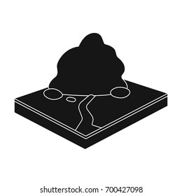 Mountains, rocks and landscape. Relief and mountains single icon in black style isometric vector symbol stock illustration web.