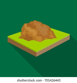 Mountains, rocks and landscape. Relief and mountains single icon in flat style isometric vector symbol stock illustration web.