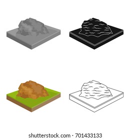 Mountains, rocks and landscape. Relief and mountains single icon in cartoon style isometric vector symbol stock illustration web.