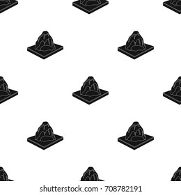 Mountains, rocks and landscape. Relief and mountains single icon in black style isometric vector symbol stock illustration web.