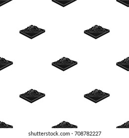 Mountains, rocks and landscape. Relief and mountains single icon in black style isometric vector symbol stock illustration web.