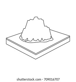 Mountains, rocks and landscape. Relief and mountains single icon in outline style isometric vector symbol stock illustration web.