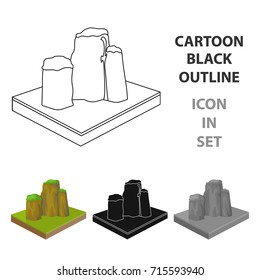 Mountains, rocks and landscape. Relief and mountains single icon in cartoon style isometric vector symbol stock illustration web.