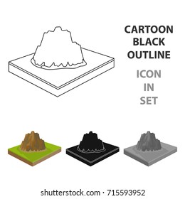 Mountains, rocks and landscape. Relief and mountains single icon in cartoon style isometric vector symbol stock illustration web.