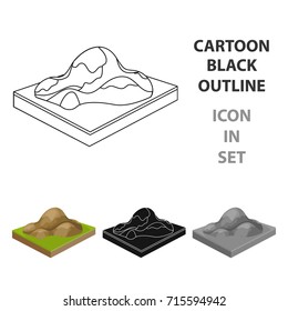 Mountains, rocks and landscape. Relief and mountains single icon in cartoon style isometric vector symbol stock illustration web.