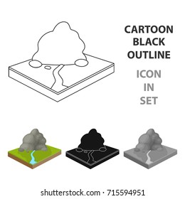 Mountains, rocks and landscape. Relief and mountains single icon in cartoon style isometric vector symbol stock illustration web.