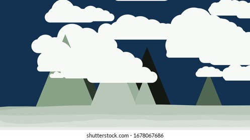 Mountains Rocks Panorame Generative Art background illustration