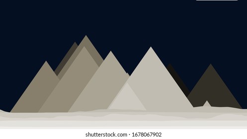 Montañas Rocas Panorame ilustración de fondo de arte generativo