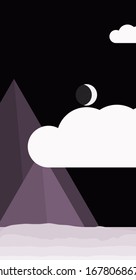 Mountains Rocks Panorame Generative Art background illustration