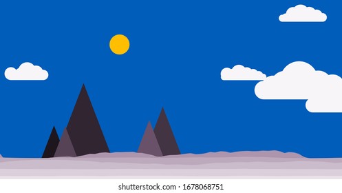 Montañas Rocas Panorame ilustración de fondo de arte generativo