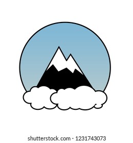 Mountains, rocks and peaks. Vector illustration and logo design elements. EPS10