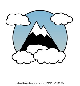 Mountains, rocks and peaks. Vector illustration and logo design elements. EPS10