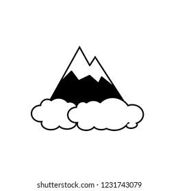 Mountains, rocks and peaks. Vector illustration and logo design elements. EPS10