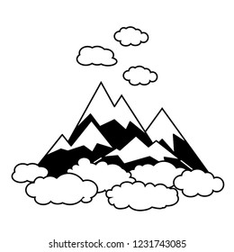 Mountains, rocks and peaks. Vector illustration and logo design elements. EPS10