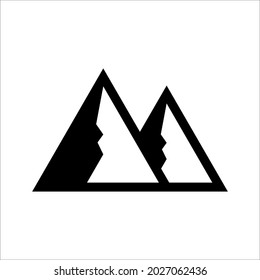 Mountains, rocks and peaks. Vector illustration and logo design elements on white background. eps 10