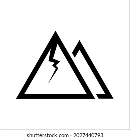 Mountains, rocks and peaks. Vector illustration and logo design elements on white background. eps 10