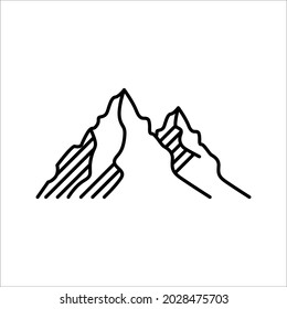Mountains, rocks and peaks. Vector illustration and logo design elements on white background. eps 10