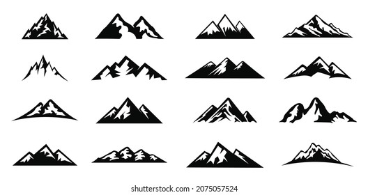 Mountains, rocks and peaks. Vector illustration and inspiration logo design