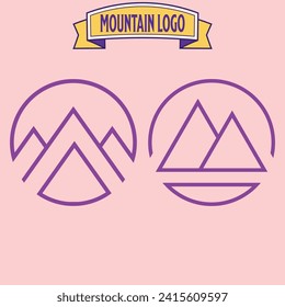 Montañas, rocas y picos. Ilustración de vectores y elementos de diseño de logotipo
