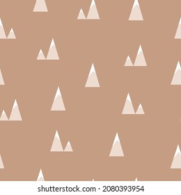 Patrón escandinavo de las montañas sobre fondo beige. Ilustración de material vectorial