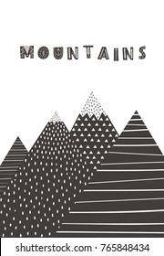 Mountains in Scandinavian style. Vector illustration.