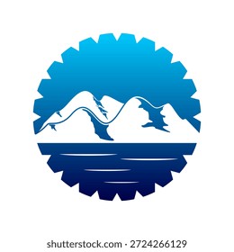 Vector de diseño de montañas y mar