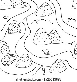 Mountains seamless pattern in scandinavian style. For textile, print, kids nursery design. Vector illustration