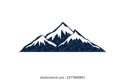 Mountains set. Hand drawn rocky peaks. Vector illustration