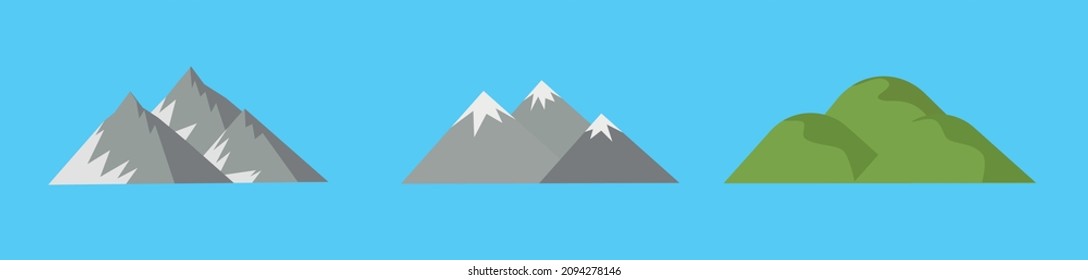 The mountains. Set of mountains and hills. Vector illustration