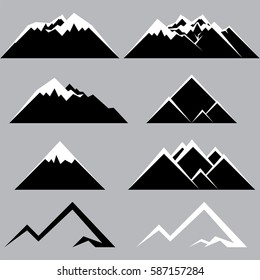 The mountains. Set logo.
Symbolic image of geological hills illustration made in two colors.