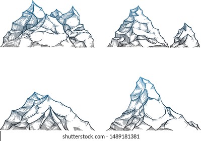Mountains set. Vector illustration. Graphics.